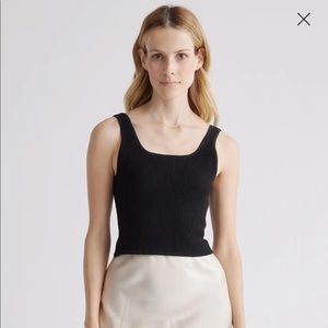 Quince Cropped Square Neck Sweater Knit Tank Size Small